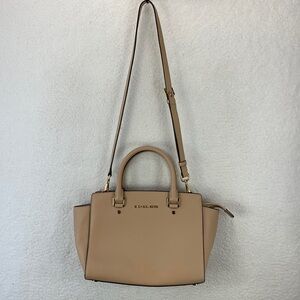 Michael Kors Selma Handbag‎ Women’s Medium Dark Khaki Saffiano Leather Tote